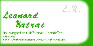 leonard matrai business card